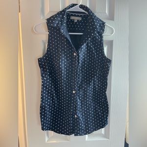 Banana Republic Tank Non-Iron Button Up Shirt (Navy)
